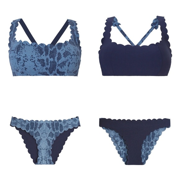 PQ Swim Reversible Seamless Wave Halter Bikini Top L & Seamless Wave Bikini M - Picture 1 of 9